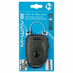 Antivol Câble Rétractable 90 Cm Lock 'N' Roll M-Wave -VTT-BMX Soldes antivol cable retractable m wave emballage