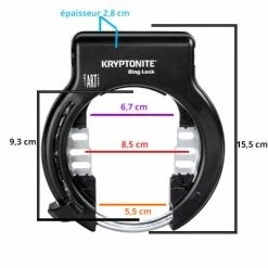 Antivol De Cadre Rétractable Kryptonite Compatible Plug In -VTT-BMX Soldes antivol de cadre retractable kryptonite compatible plug in full 4