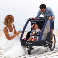 Remorque Vélo Enfant 2 Places Pliable Avec Suspension Polisport -VTT-BMX Soldes remorque velo enfant 2 places pliable avec suspension polisport full 5